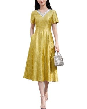 BRC By BURRYCO Short Sleeve Midi Dress - Yellow