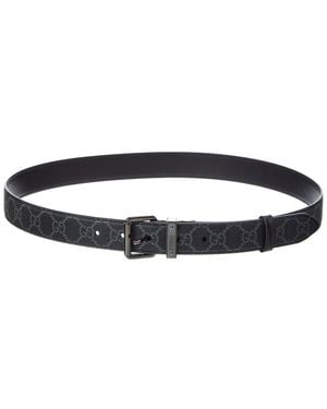 Gucci Reversible Gg Supreme Canvas & Leather Belt - Blue