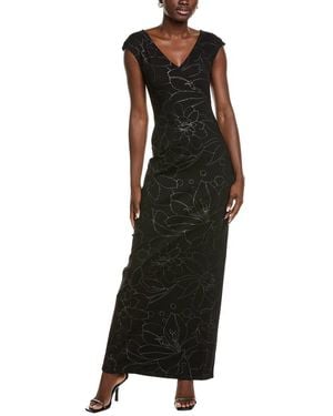 St. John Printed Gown - Black