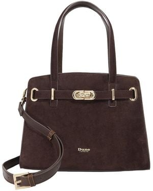 Dune Dinidefine Suede Tote - Brown