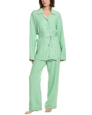 Sleeper 2Pc Miss Cat Belted Lounge Set - Green