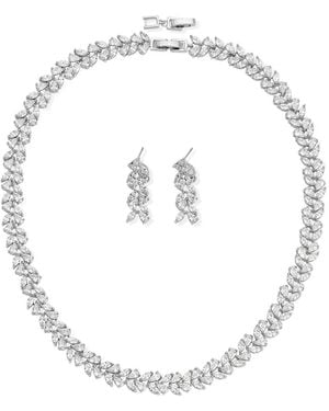 Eye Candy LA Cz Necklace & Earring Set - White