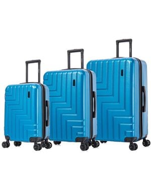 DUKAP Zahav Lightweight Expandable Hardside Spinner 3pc Luggage Set - Blue