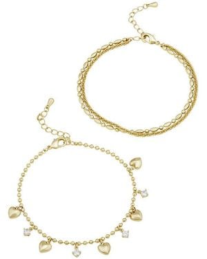 Savvy Cie 18K Plated Cz Two Row Bracelet - White