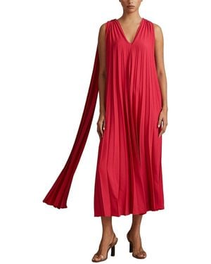 Reiss Loreli Pleated Occasion Gown - Red