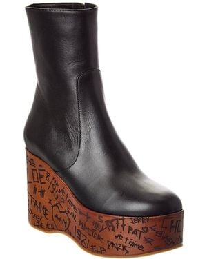 Chloé Maxima Leather Platform Bootie - Black