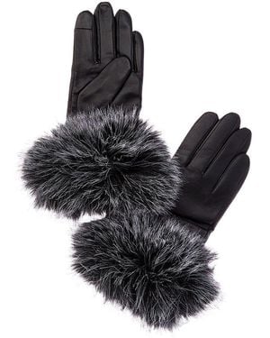 Surell Full Skin Leather Gloves - Black