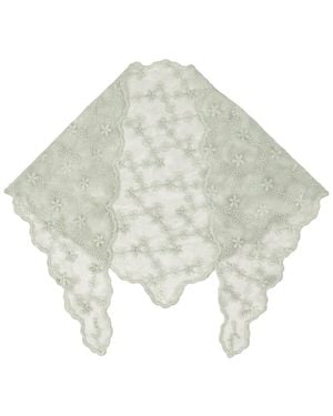 Saachi Embroidered Lace Bandana - White