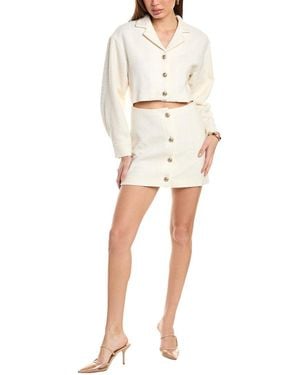 Maje Wool-Blend Mini Dress - Natural