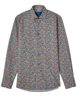 Robert Talbott Reynolds Spring Floral Print Shirt - Grey