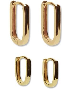 Argento Vivo Silver Stackable Earrings - Metallic