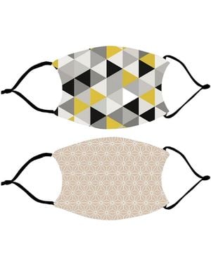 MonogramOnline Set Of 2 Cloth Face Masks - Metallic