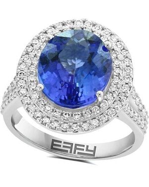 Effy Fine Jewelry 14K 5.41 Ct. Tw. Diamond & Tanzanite Ring - Blue