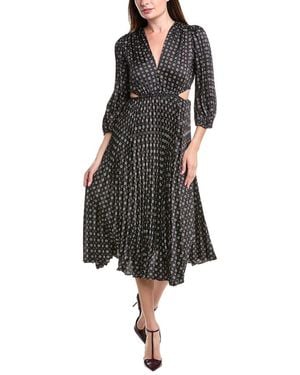 Sandro Pleated Midi Dress - Black