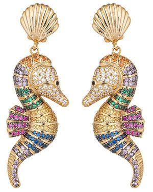 Eye Candy LA The Luxe Collection Cz Drop Earrings - Metallic