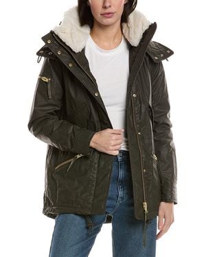 Sam. Devon Shearling-Trim Coat - Black