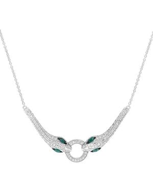 Effy Fine Jewelry 14k 0.82 Ct. Tw. Diamond & Emerald Necklace - Metallic
