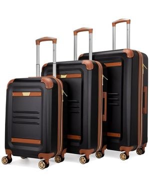 Vintage 19v69 Italia 3pc Expandable Spinner Luggage Set - Black