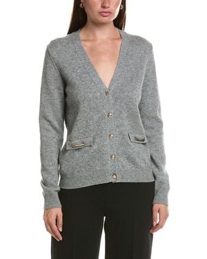 Bruno Magli Wool & Cashmere-blend V-neck Cardigan - Gray