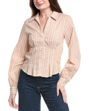 Joe's Jeans Striped Pleated Dress Shirt - Blue