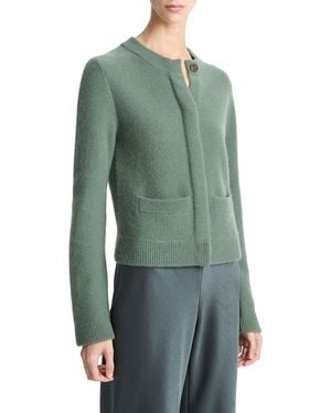 Vince Shrunken Boiled 100% Cashmere Jacket - Green