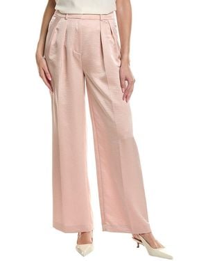 Kenneth Cole Pleated High-rise Wide Leg Pant - Pink