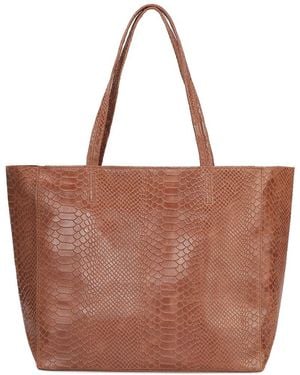 Tiffany & Fred Paris Tiffany & Fred Embossed Leather Tote - Brown