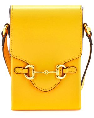 Gucci Horsebit 1955 Crossbody Bag Leather Mini (authentic Pre-loved) - Yellow