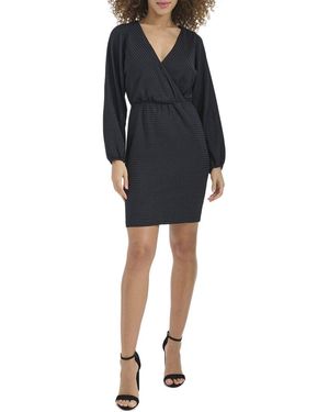 Siena Jewelry Striped Knit Mini Dress - Black