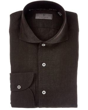 Canali Linen Dress Shirt - Black