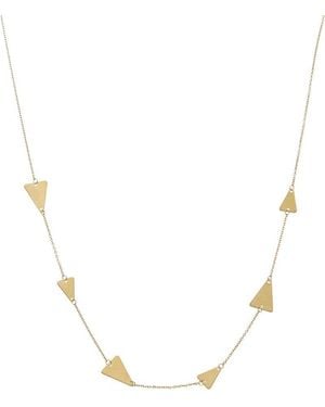 Italian Gold 10K Polished Triangle Station Necklace - Natural