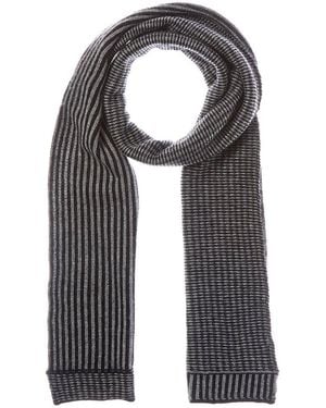 Portolano Reversible Wool-Blend Scarf - Black