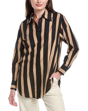3.1 Phillip Lim Poplin Silk-Blend Top - Brown