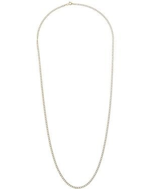Italian Gold 10K Pave 2.4Mm Semi-Solid Cuban Link Chain - White