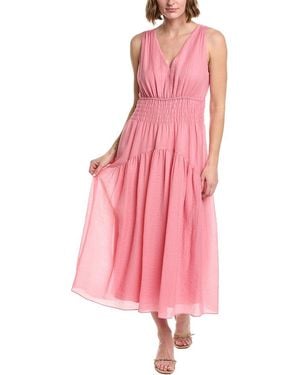 Vince Smocked A-line Dress - Pink