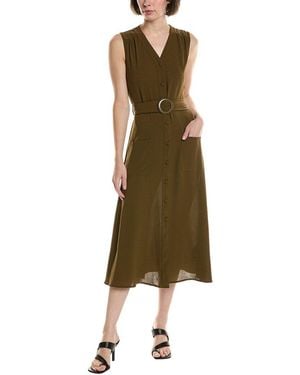 Sharagano Belted Shirtdress - Green