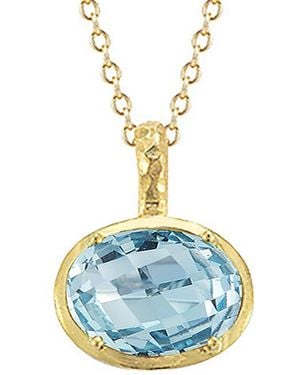 Reiss 14k 6.50 Ct. Tw. Blue Topaz Necklace