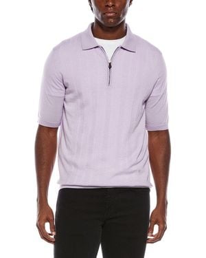 Isaia Wool, Silk, & Cashmere-Blend Polo Shirt - Purple