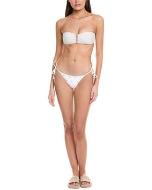 MILLY Millie Diamond Heat Set Bikini Bottom - White