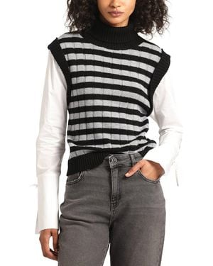 10 Crosby Derek Lam Paola Mixed Media Turtleneck Jumper - Black