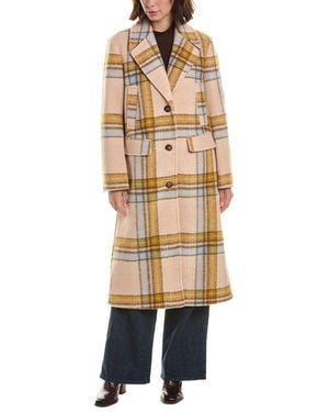 NVLT Maxi Single-Breasted Wool-Blend Boyfriend Jacket - Natural