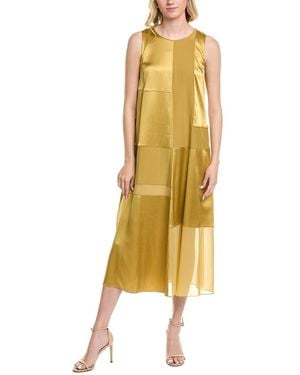 Lafayette 148 New York Panel Silk Midi Dress - Yellow