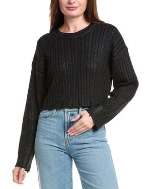 Sandro Cropped Wool-Blend Jumper - Black