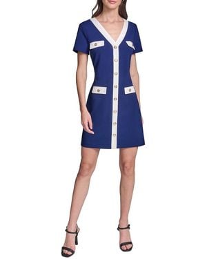 KARL LAGERFELD Scuba Sheath Dress - Blue