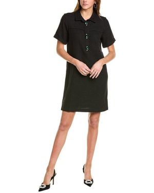 Theo the Label Maia Summer Tweed Shift Dress - Black