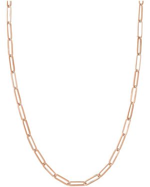 Pure Gold 14k Rose Gold Paperclip Necklace - Metallic