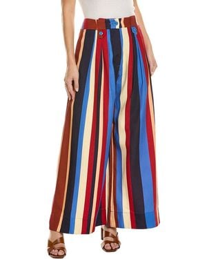 FARM Rio Pleated Low-rise Pant - Red