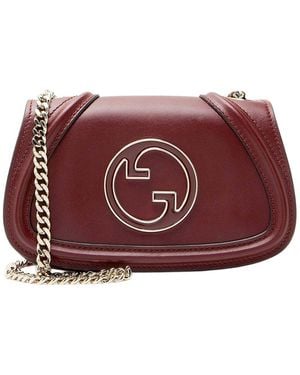 Gucci Leather Blondie Chain Small Shoulder Bag (authentic Pre-loved) - Purple