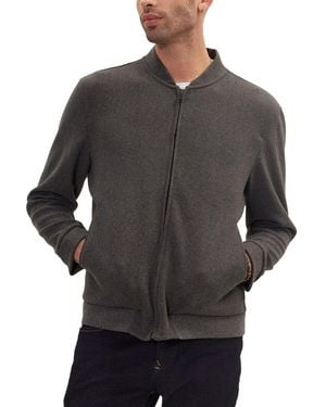 Ron Tomson Relaxed Unlined Varsity Zipper Jacket - Grey