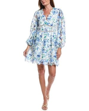 LAYERED WITH LOVE Embroidered Mini Dress - Blue